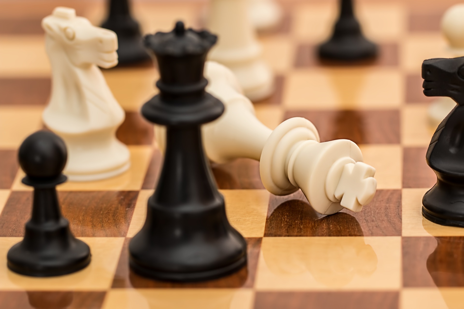 A fallen chess king representing failure and consequence