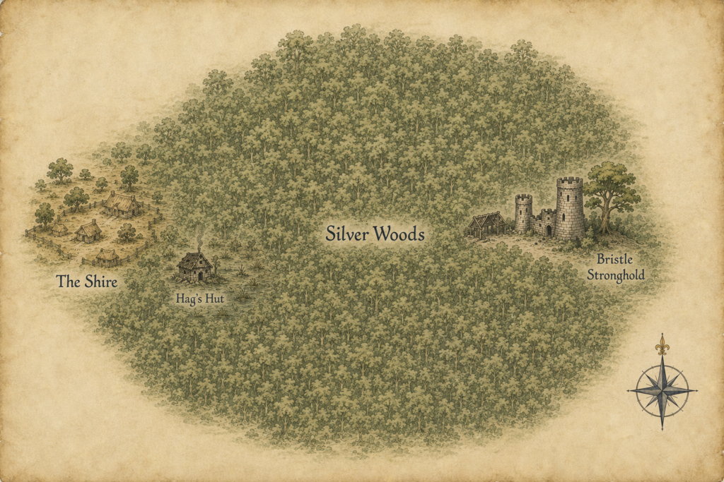 Regional map of the Silver Woods